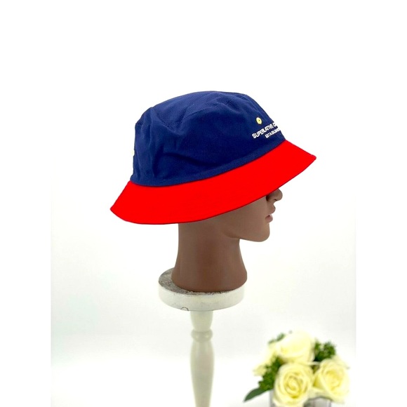 WeSC Unisex Reversible Bucket Hat Small-Med Navy Red White NEW - Picture 7 of 10